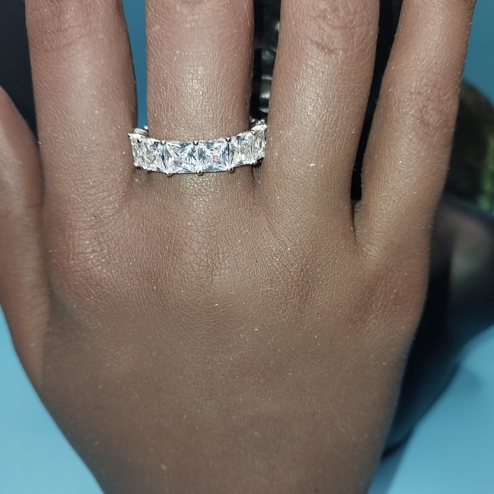925 FOREVER RING WITH CZ STONES size 9